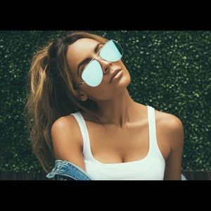 QuayXDesi Perkins High Key Sunglasses Silver Blue